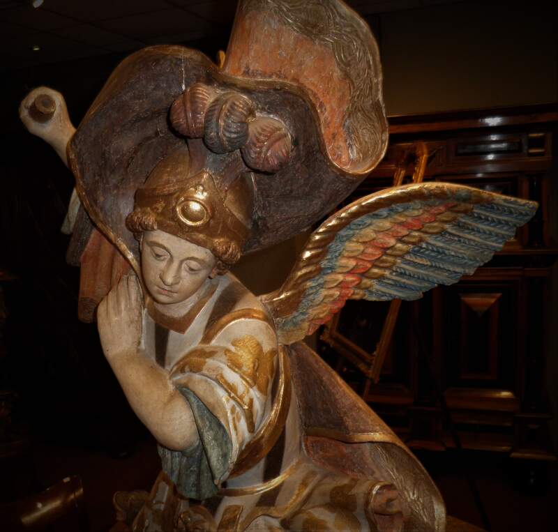 St.Michael and the devil, baroque, Italy | Van de Ven Antiques